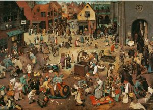 Pieter Brueghel d. Ä. “Karneval und Fasten” 70 x 50 cm