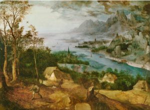 Pieter Brueghel d. Ä. “Flusslandschaft mit Sämann” 70 x 51 cm