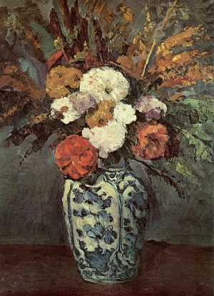 Paul Cézanne „Dahlien in Delfter Vase“ 50.5 x 70 cm