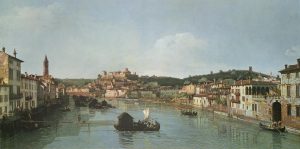 Canaletto “Die Etsch von Verona” 100 x 50 cm