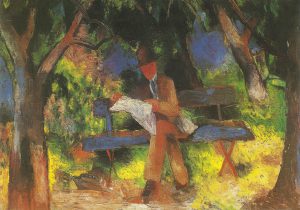 August Macke “Lesender Mann” 68 x 48 cm