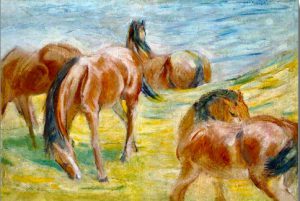 Franz Marc “Grasende Pferde” 70 x 48 cm