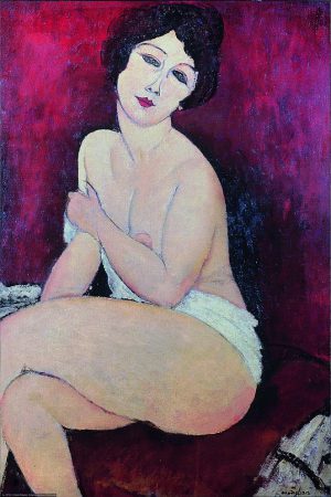 Amadeo Modigliani “Sitzender weiblicher Akt” 40 x 60 cm