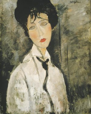Amadeo Modigliani “Frauenbildnis mit Krawatte” 50 x 63 cm