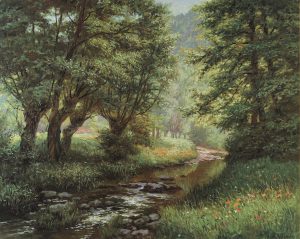 Wilhelm Schacht “Forellenbach im Frankenwald” 75 x 60 cm