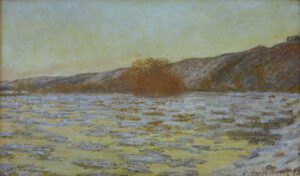 Claude Monet "Eisschollen im Dämmerlicht" 99 x 60 cm