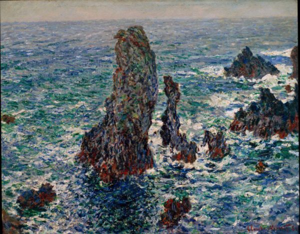 Claude Monet "Felspyramiden von Port-Coton bei rauher See" 81 x 65 cm