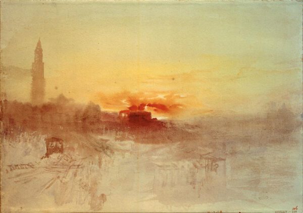 William Turner "Venedig, Bacino S. Marco Sonnenaufgang" 20 x 28 cm