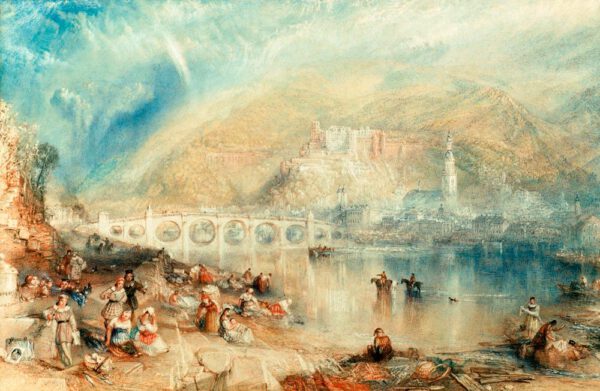 William Turner "Heidelberg mit einem Regenbogen" 31 x 52 cm