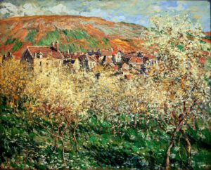 Claude Monet "Blühende Zwetschgenbäume in Vetheuil" 81 x 64 cm