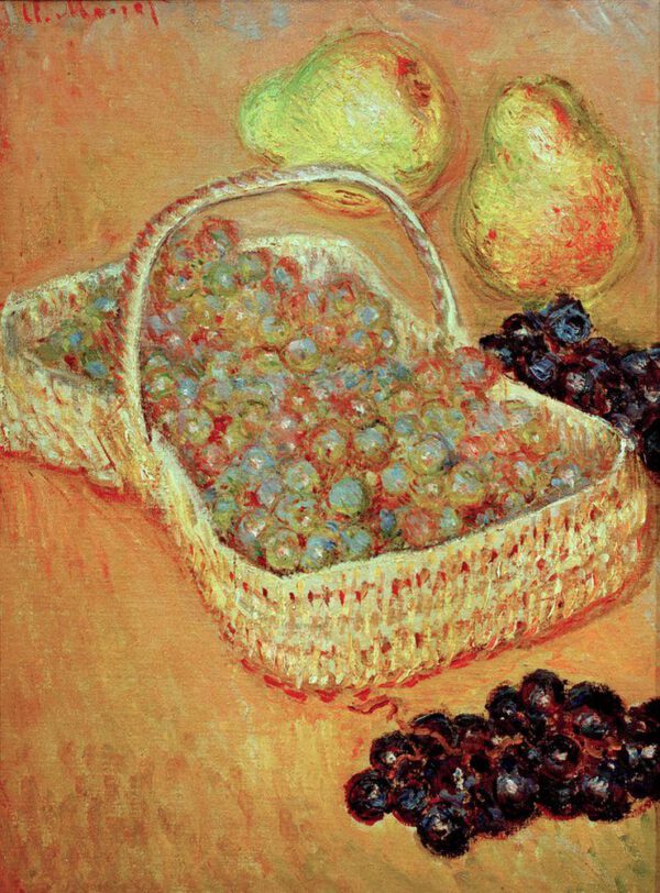 Claude Monet "Korb mit Weintrauben und Birnen" 37 x 50 cm