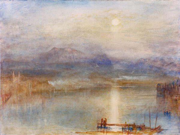 William Turner "Mondschein über Vierwaldstätter See" 23 x 31 cm