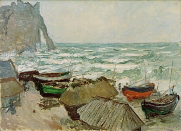 Claude Monet "Fischerboote am Strand Etretat" 124 x 74 cm