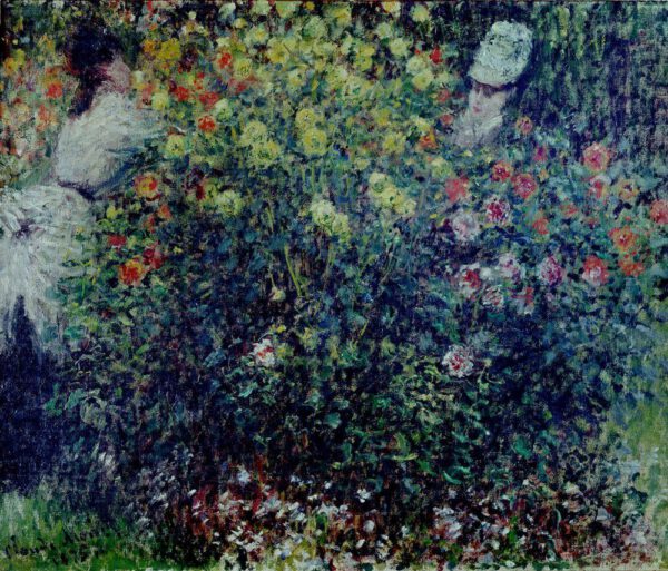 Claude Monet "Junge Mädchen in einem Dahlienbeet" 65 x 54 cm