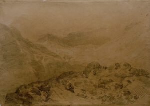 William Turner "Felsiger Bergpass" 35 x 49 cm