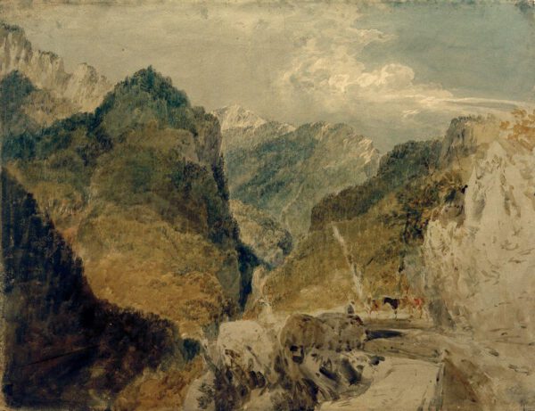 William Turner "Der Pic de l'Oeillette, Gorges du Guiers Mort, auf Saint-Laurent-du-Pont zurückblickend" 57 x 73 cm