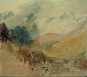 William Turner "Montblanc und Le Chétif über Pré-Saint-Didier im Aostatal blickend" 26 x 28 cm