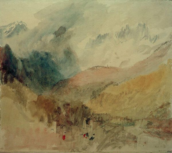 William Turner "Montblanc und Le Chétif über Pré-Saint-Didier im Aostatal blickend" 26 x 28 cm