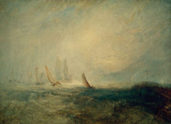 William Turner "Fischerboote bringen ein manövrierunfähiges Schiff in den Hafen von Ruysdael" 91 x 123 cm