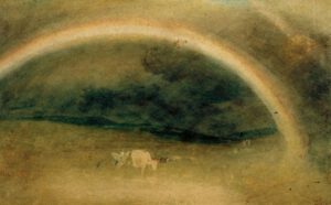 William Turner "Ein Regenbogen mit Rindern" 26 x 42 cm