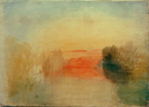 William Turner "Sonnenuntergang am Fluss" 34 x 49 cm