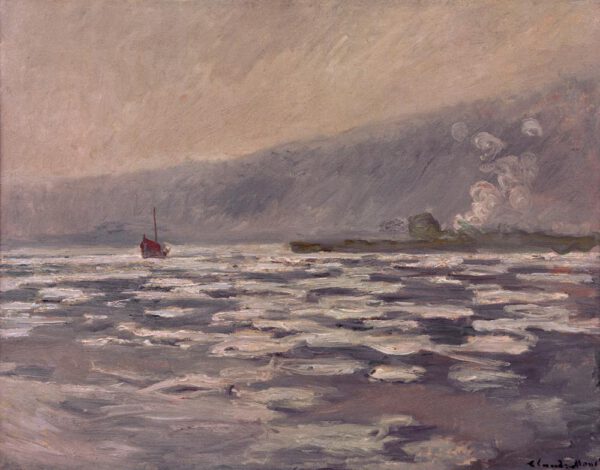Claude Monet "Eisschollen bei der Schleuse von Port-Villez" 92 x 73 cm