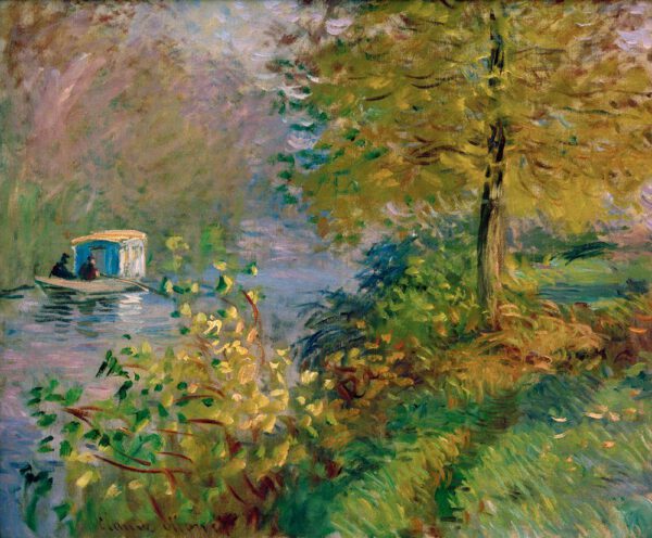 Claude Monet "Das Atelierboot des Künstlers" 65 x 54 cm