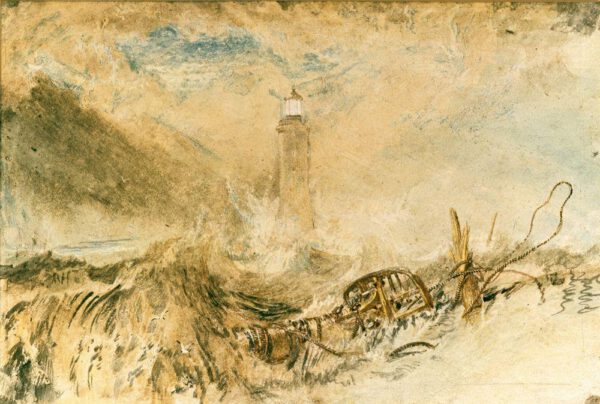 William Turner "Leuchtturm von Eddystone" 21 x 31 cm