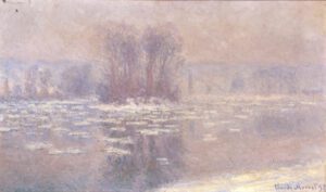 Claude Monet "Eisschollen auf der Seine bei Bennecourt" 100 x 60 cm