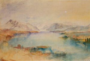William Turner "Blick über den Vierwaldstätter See" 25 x 36 cm