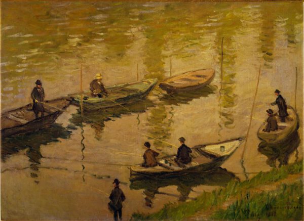 Claude Monet "Angler an der Seine bei Poissy" 81 x 59 cm