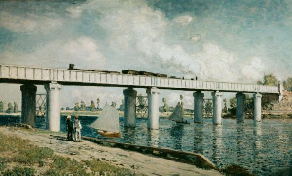 Claude Monet "Die Eisenbahnbrücke bei Argenteuil" 99 x 60 cm