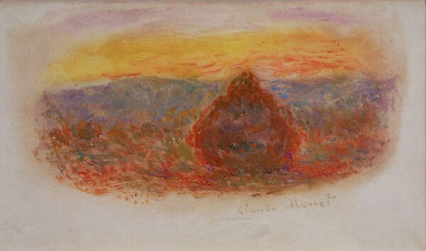 Claude Monet "Heuhaufen bei Sonnenuntergang" 19 x 12 cm