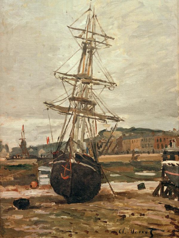 Claude Monet "Auf Kiel gelegtes Schiff in Fecamp" 46 x 61 cm