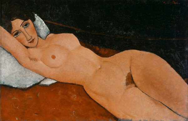 Amedeo Modigliani "Liegender Frauenakt auf weißem Kissen" 92 x 60 cm