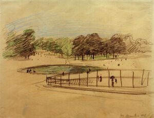 August Macke "Bassin im Jardin des Tuileries" 32 x 24 cm