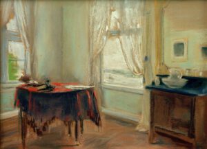Max Liebermann "Das Zimmer des Künstlers bei Jacob in Nienstedten" 42 x 31 cm