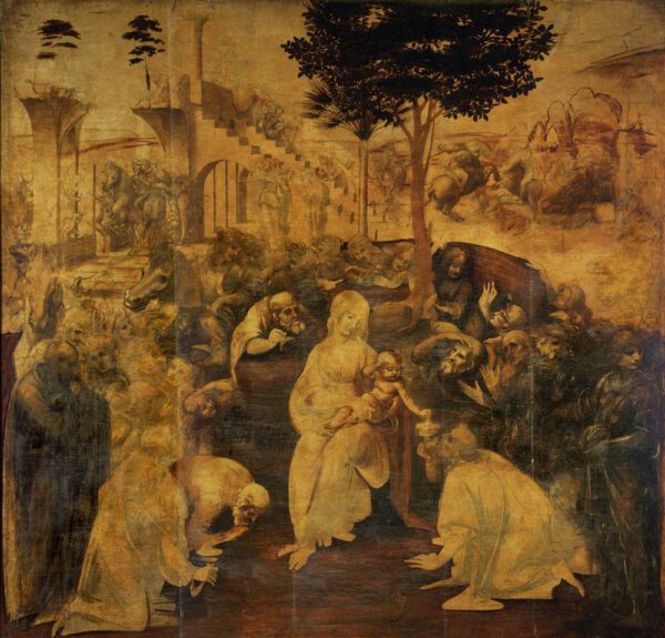 Leonardo da Vinci "Die Anbetung der Könige" 246 x 243 cm