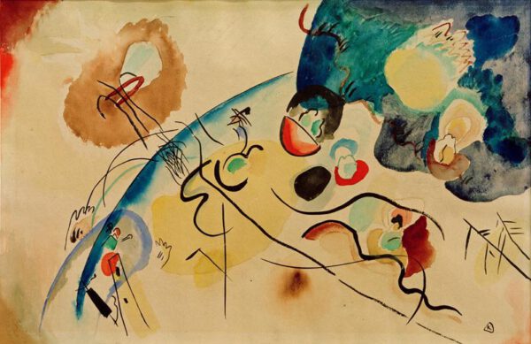 Wassily Kandinsky "Komposition Mit Trojka Motiv" 48 x 31 cm