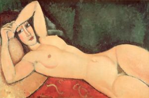 Amedeo Modigliani "Nu couche, un bras replie sur le front" 100 x 65 cm