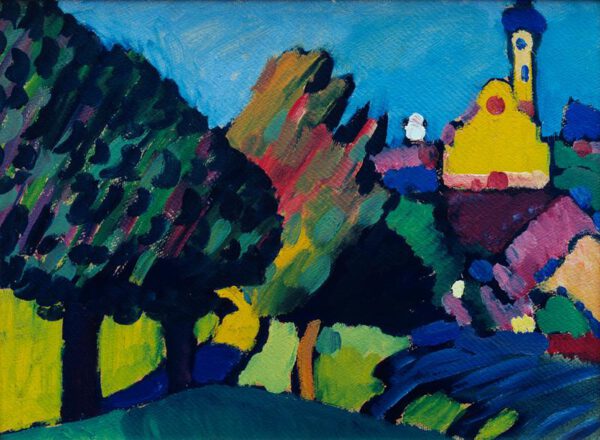 Wassily Kandinsky "Murnau Herbstliche Landschaft Mit Kirche" 44 x 33 cm