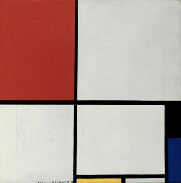 Piet Mondrian "Komposition in Rot Gelb und Blau" 45 x 45 cm