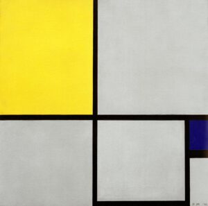 Piet Mondrian "Komposition mit Gelb und Blau" 51 x 51 cm
