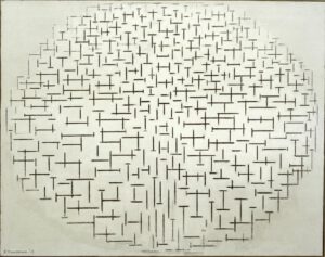 Piet Mondrian "Komposition in Schwarz und Weiß Pier und Ozean" 108 x 85 cm