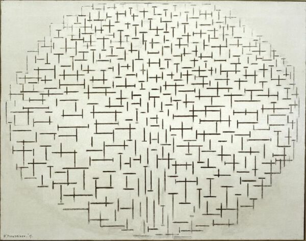 Piet Mondrian "Komposition in Schwarz und Weiß Pier und Ozean" 108 x 85 cm
