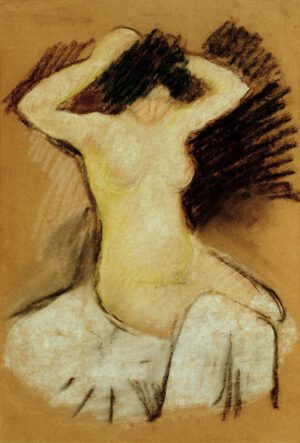 August Macke "Akt auf weißem Tuch" 30 x 45 cm