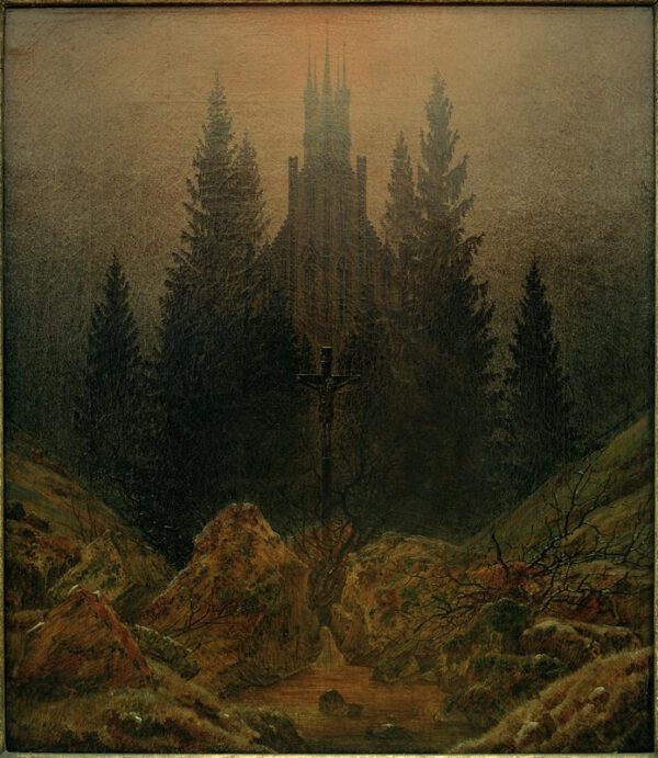 Caspar David Friedrich "Das Kreuz im Gebirge"  37 x 45 cm