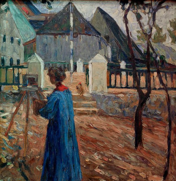 Wassily Kandinsky "Kallmünz Gabriele Münter Beim Malen" 58 x 59 cm