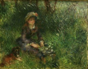 Auguste Renoir "Aline Charigot mit Hund" 41 x 32 cm
