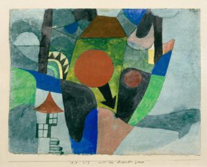 Paul Klee "Landschaft mit sinkender Sonne" 26 x 20 cm